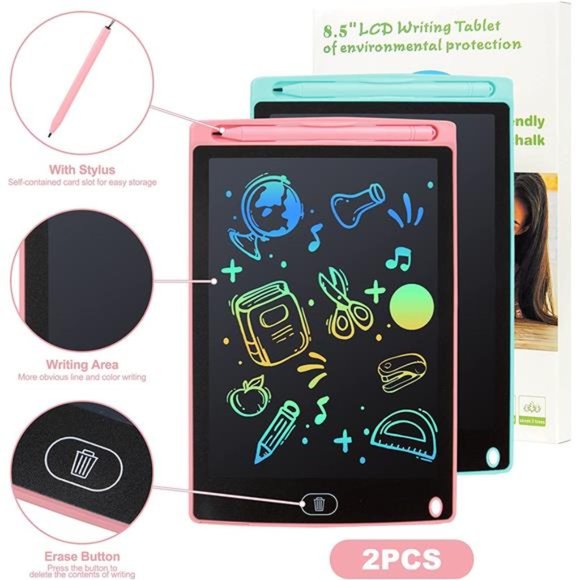 LCD Writing Tablet, 2 Packs Drawing Pads for Kids 3 4 5 6 Years Old 8.5 Inch - Picture 3 of 7